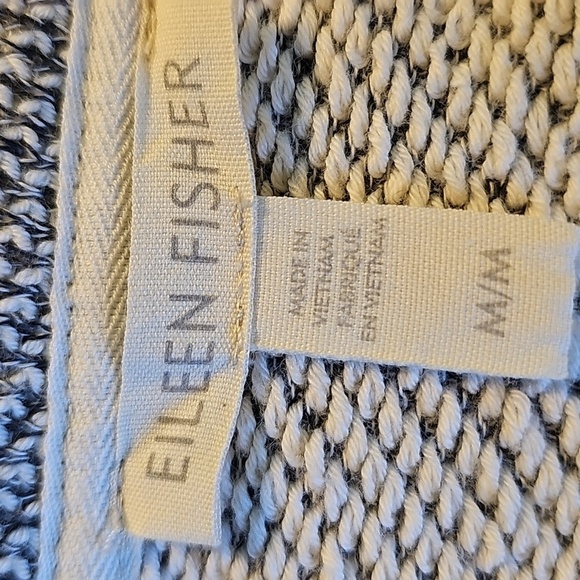 Eileen Fisher 100% Organic Cotton Pop Over Sweater. Medium. Gray White‎ Tween. - Picture 6 of 9